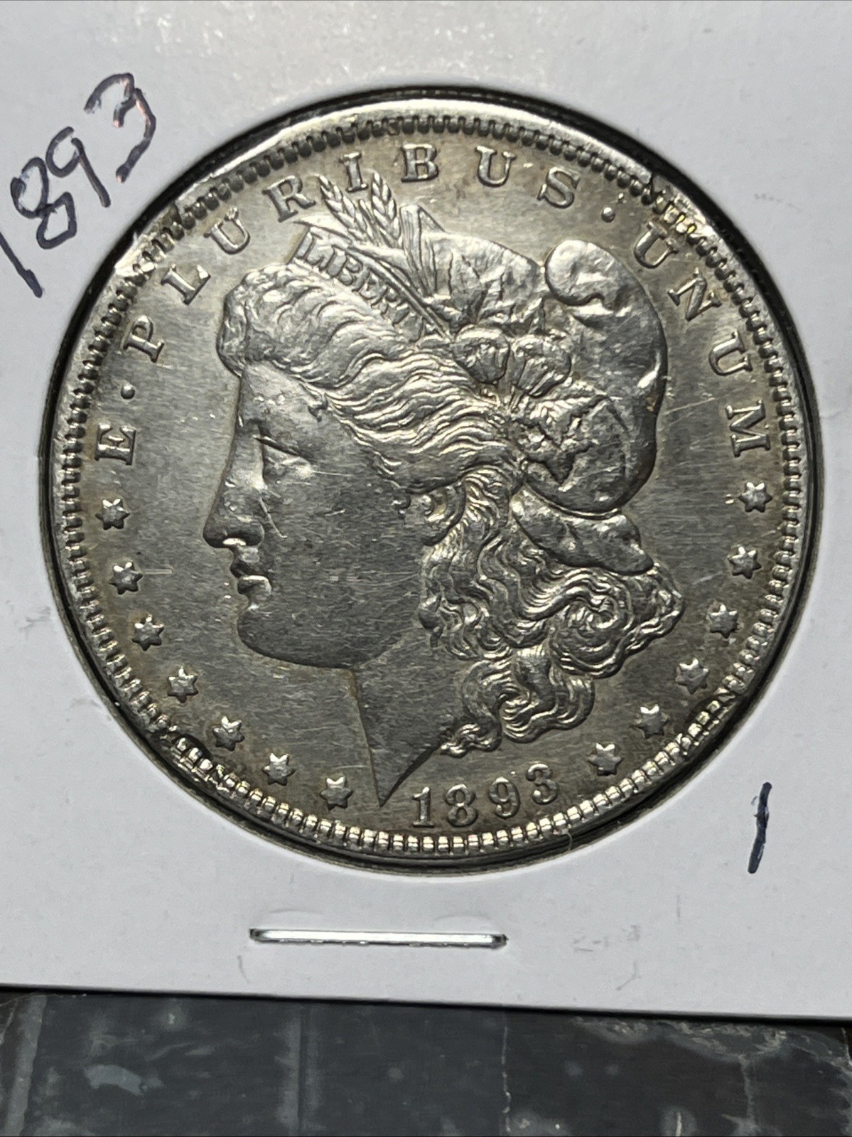 1893 MORGAN SILVER DOLLAR, XF DETAILS!