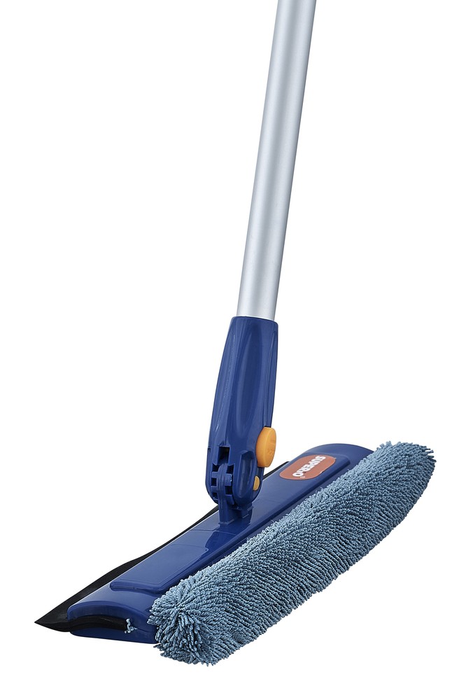 Superio Window Washer and Silicone Squeegee, Auto Easy Grip Extendable Handle