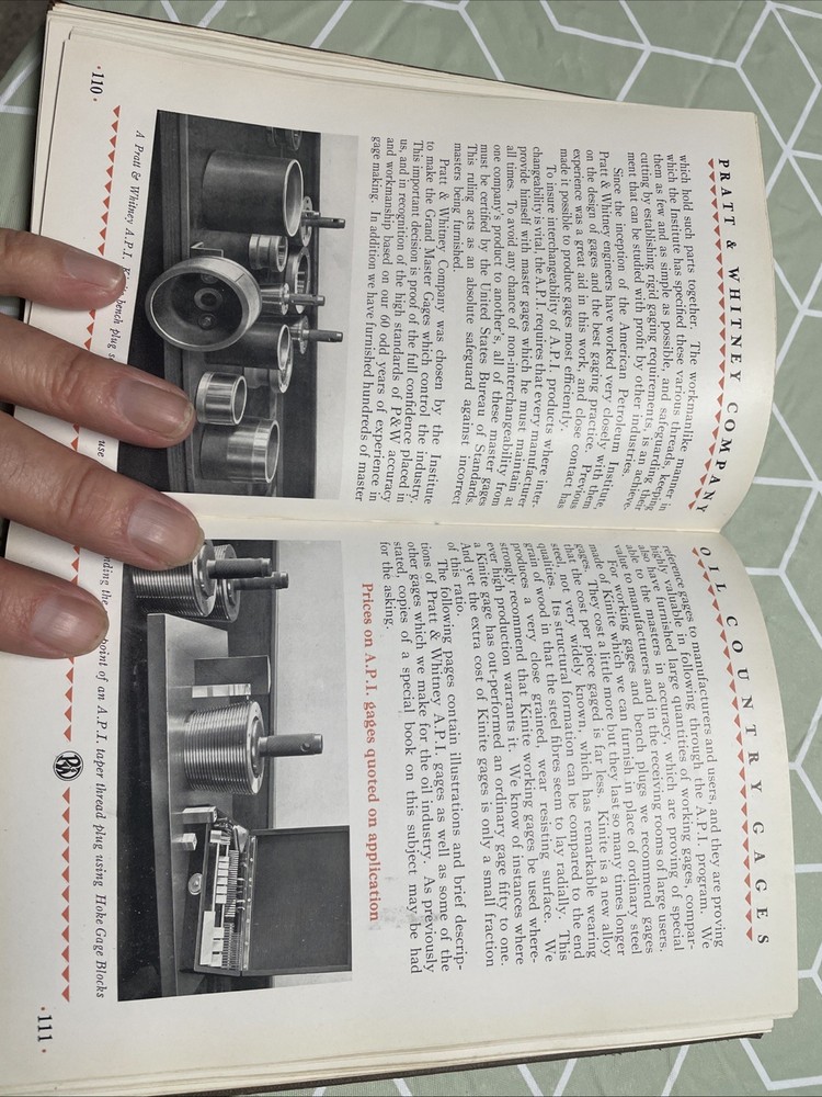 1929 PRATT & WHITNEY Gages Book