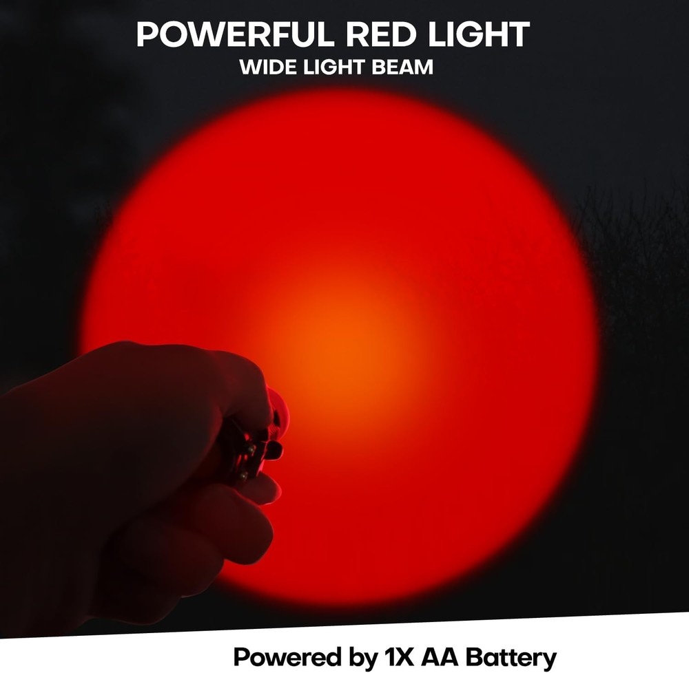 2 Pack Red Flashlight LED Single Mode Light 1 Torch 2 Pack, Black