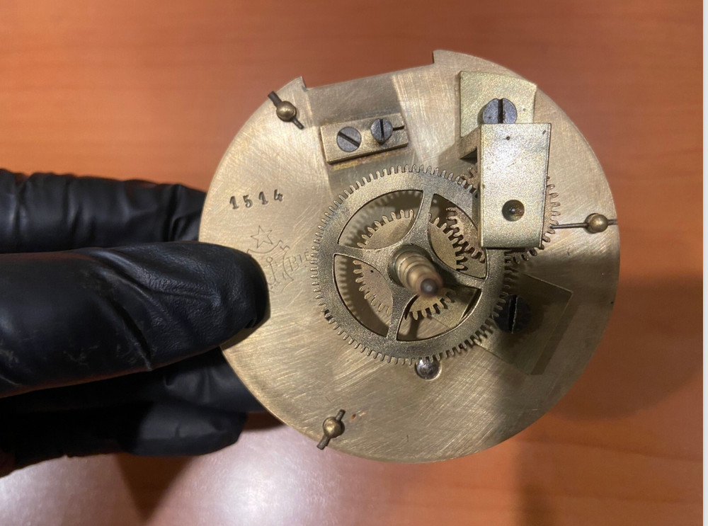 DOUBLE SIDED DIAL ANTIQUE CLOCK MOVEMENT