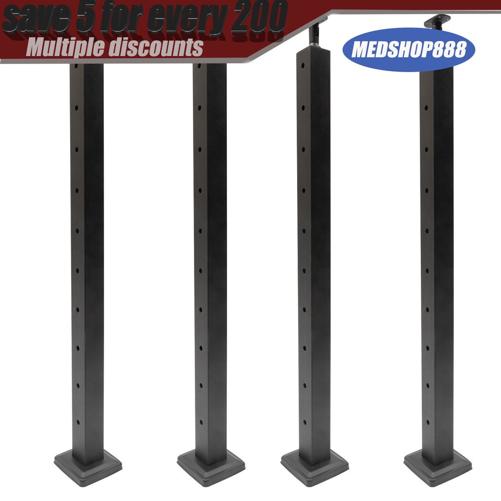 4PCS Adjustable Stainless Steel Cable Railing Posts 36" x 2" x 2"