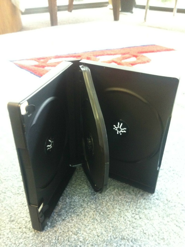 1 27mm (1") CHUBBY MULTI 3 TRIPLE DVD CASES, BLACK, PSD52