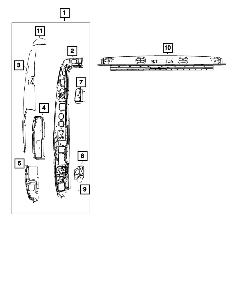 Genuine Mopar Rear Closure Panel Reinforcement Left 68134127AA