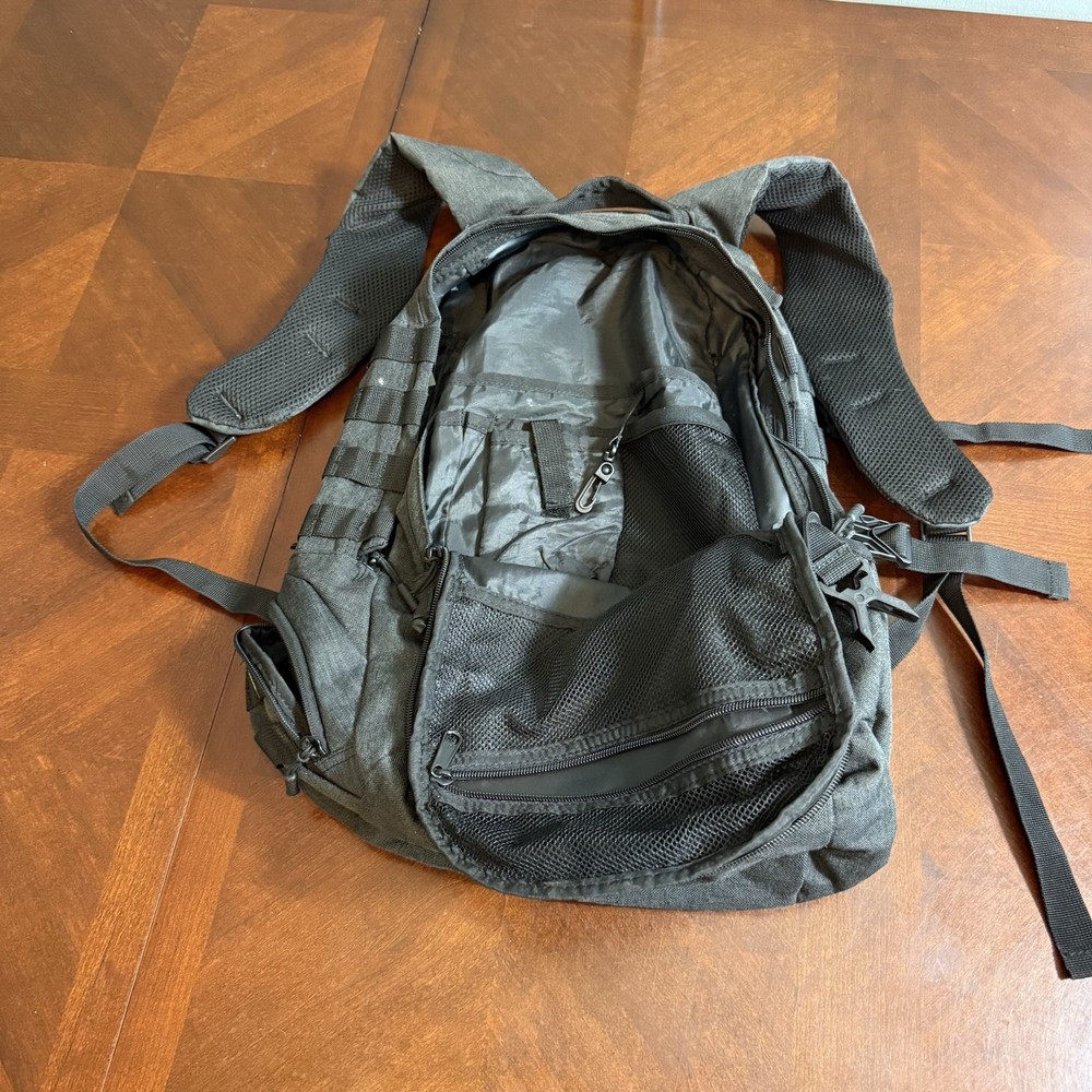 Samurai Tactical Black Backpack MOLLE System Military Style Utility Pack