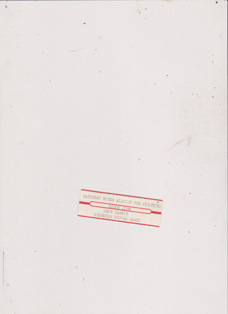 ELTON JOHN-SATURDAY NIGHT jukebox title strip