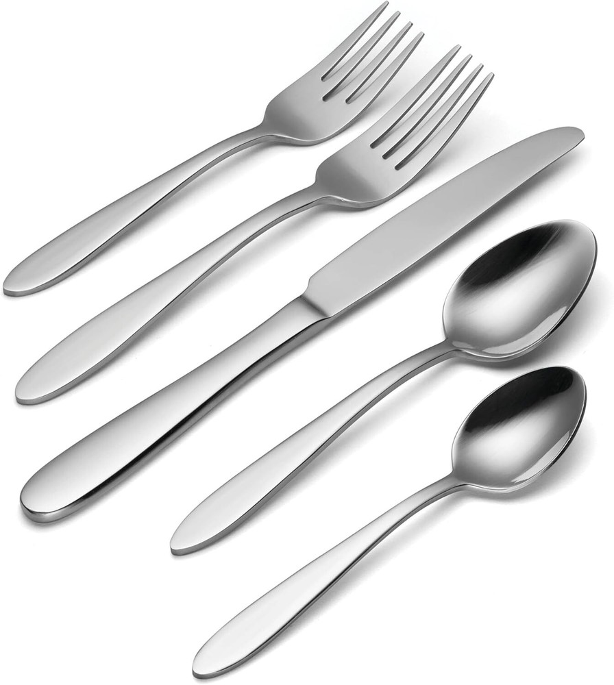 Artistic Moon-Inspired 45-Piece Flatware Set for 8 - Dishwasher Safe Elegance