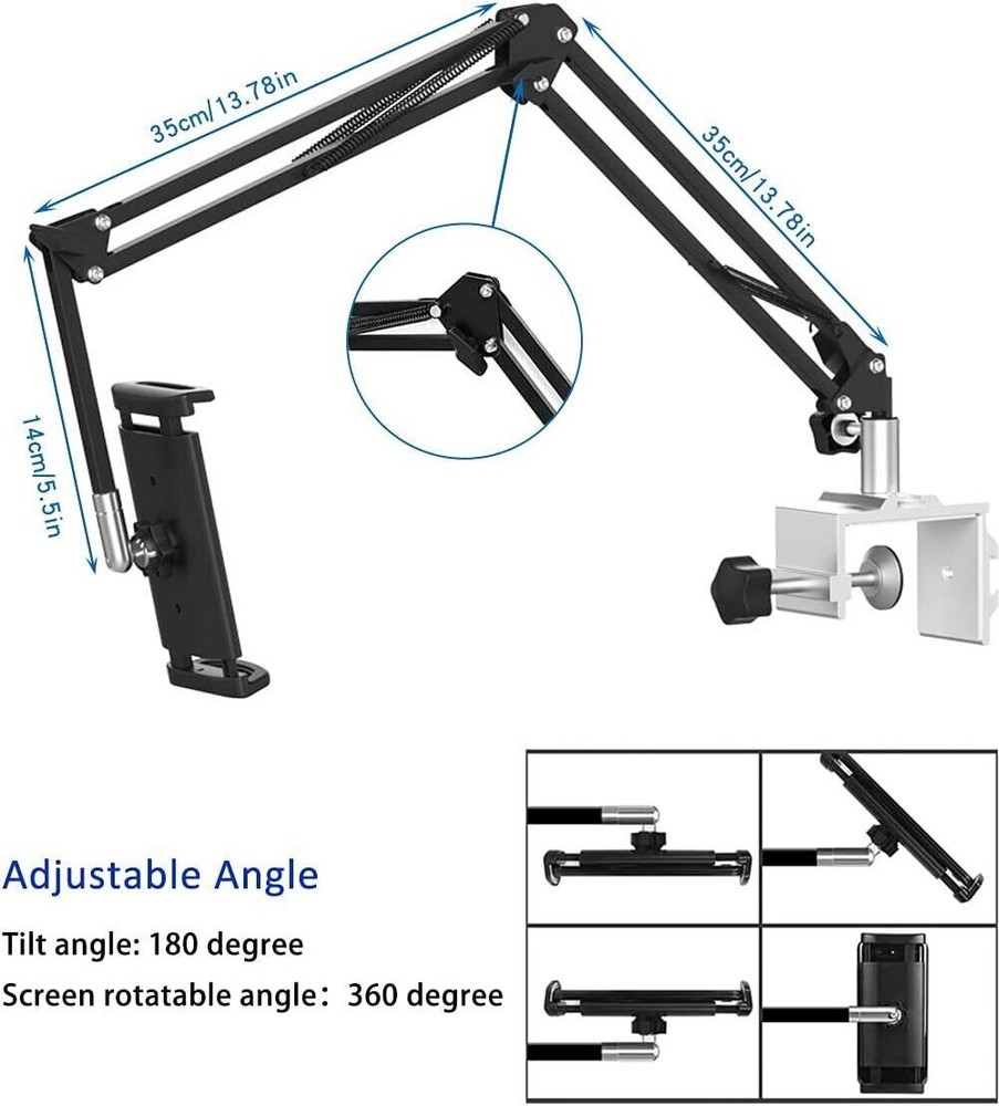 Foldable Tablet Stand for Bed Tablet Stand Adjustable 360 Degree Rotating Bed Ta