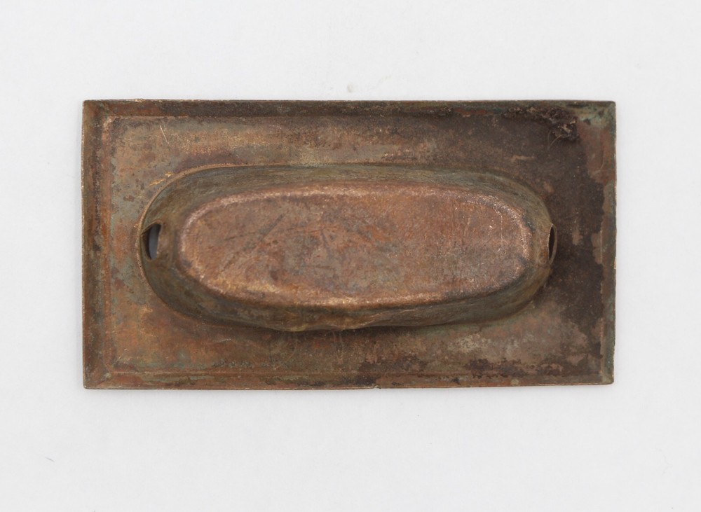 Vintage Rectangular 3.125 in. Pressed Brass Window Sash Lift