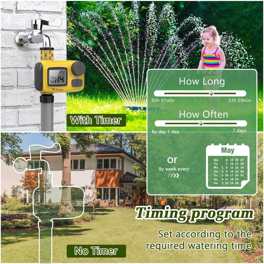 Programmable Water Timer for Outdoor Garden Hose Sprinkler Timer