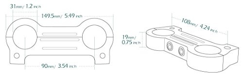 Speedometer Gauge Riser Mount Adapter Billet Aluminum Polished Chrome