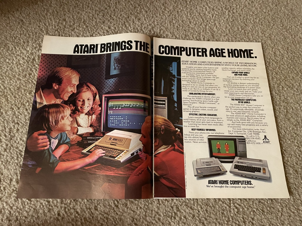 Vintage 1981 ATARI 400 800 Personal Computer PC Print Ad