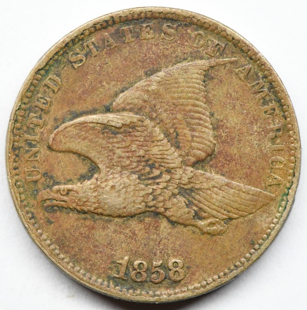 1858 Small Letters Flying Eagle Cent, beautiful original very high circulated.
