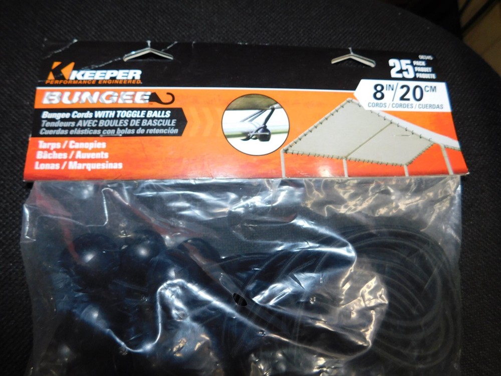 -Keeper - 8" Canopy Bungee Cords with Toggle Balls, 25 Pack