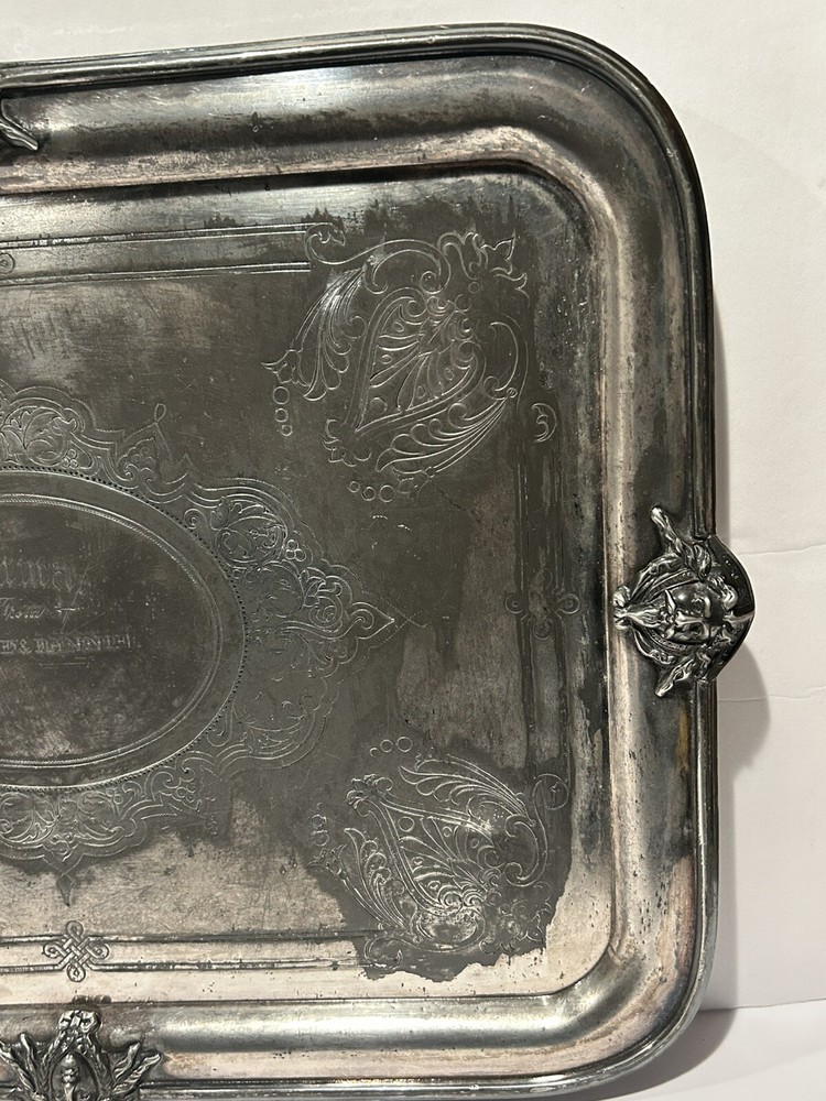 Vintage 16" Rectangular International Silver Hollowware 429 Silverplate Tray