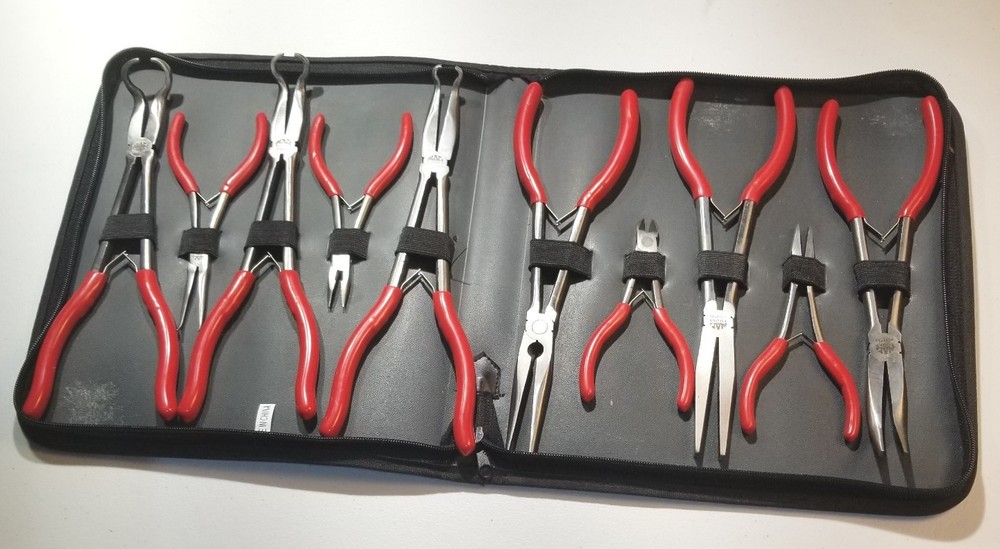 MAC Tools 10 pc Plier Set Red Handle Soft Case