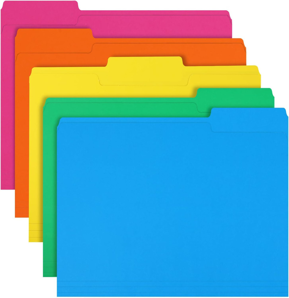 File Folder, 150 Pack 1/3 Cut Tab Colored File Folders, File Folder Letter S...