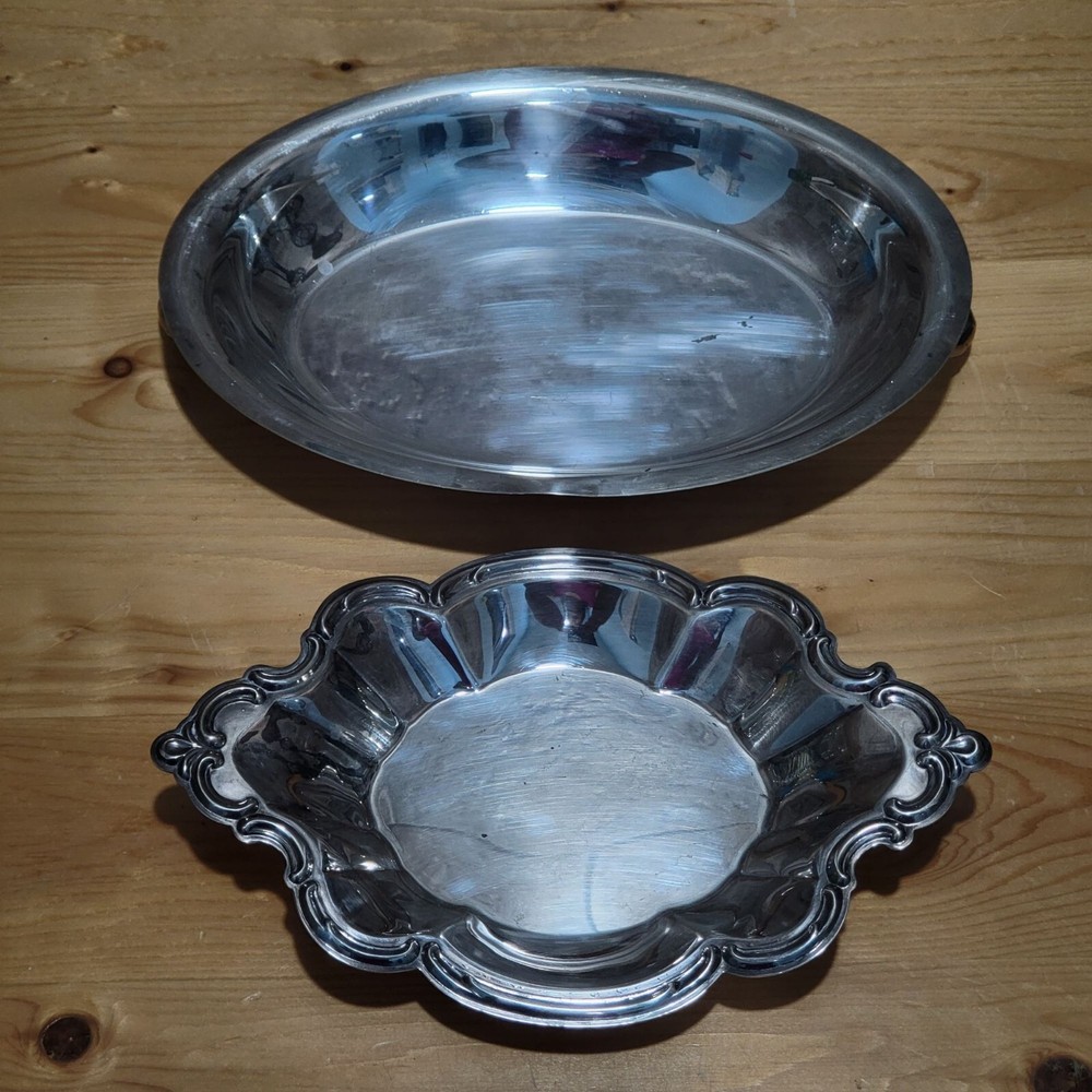 Metal Silver Plate Serving Dish Candy Nut Bowl