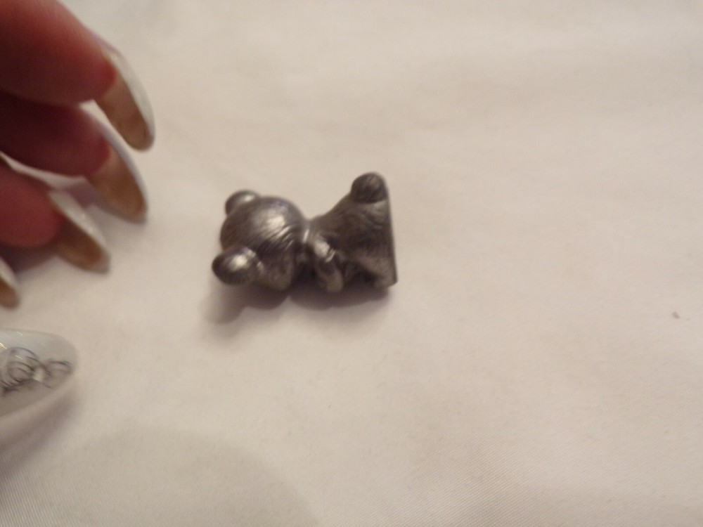 Mini Pewter Teddy Bear With Pink Heart