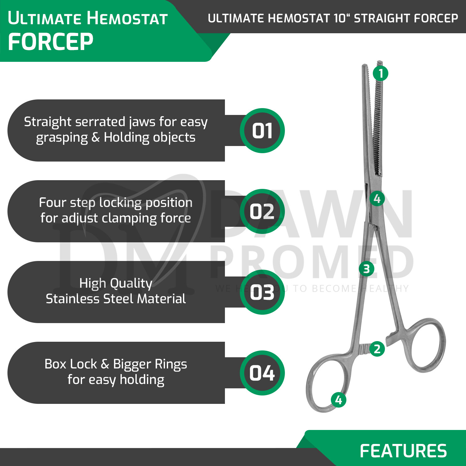 2Pcs Set 8" + 10" Straight Hemostat Forceps Locking Clamp Fishing Plier German G