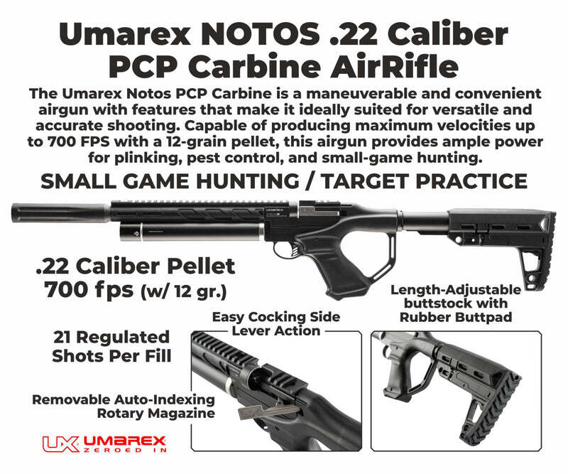 Umarex Notos Carbine .22 Caliber Air Rifle PCP with 250 Pellets Bundle (2254847)