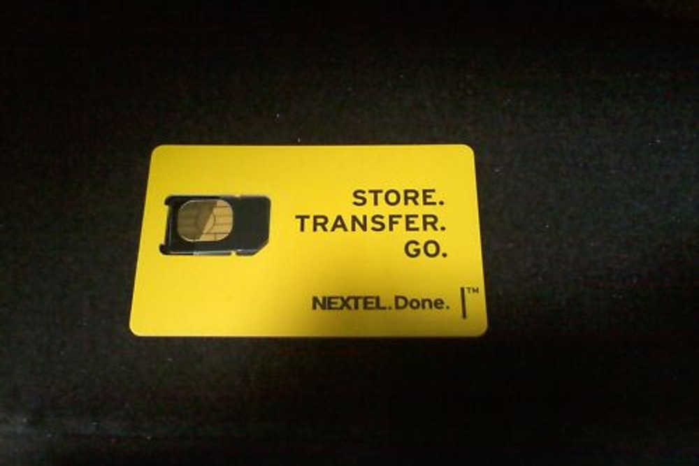 Nextel Black Sim Card Used