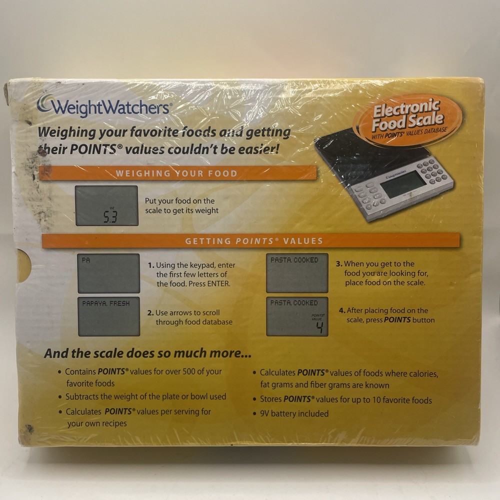 Weight Watchers Electronic Food Scale w/Points Values Database LARGE DISPLAY
