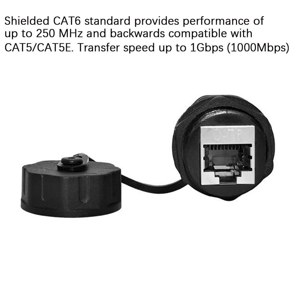10PCS Shielded CAT6 RJ45 Panel Mount Connector Ethernet LAN Coupler Waterproof