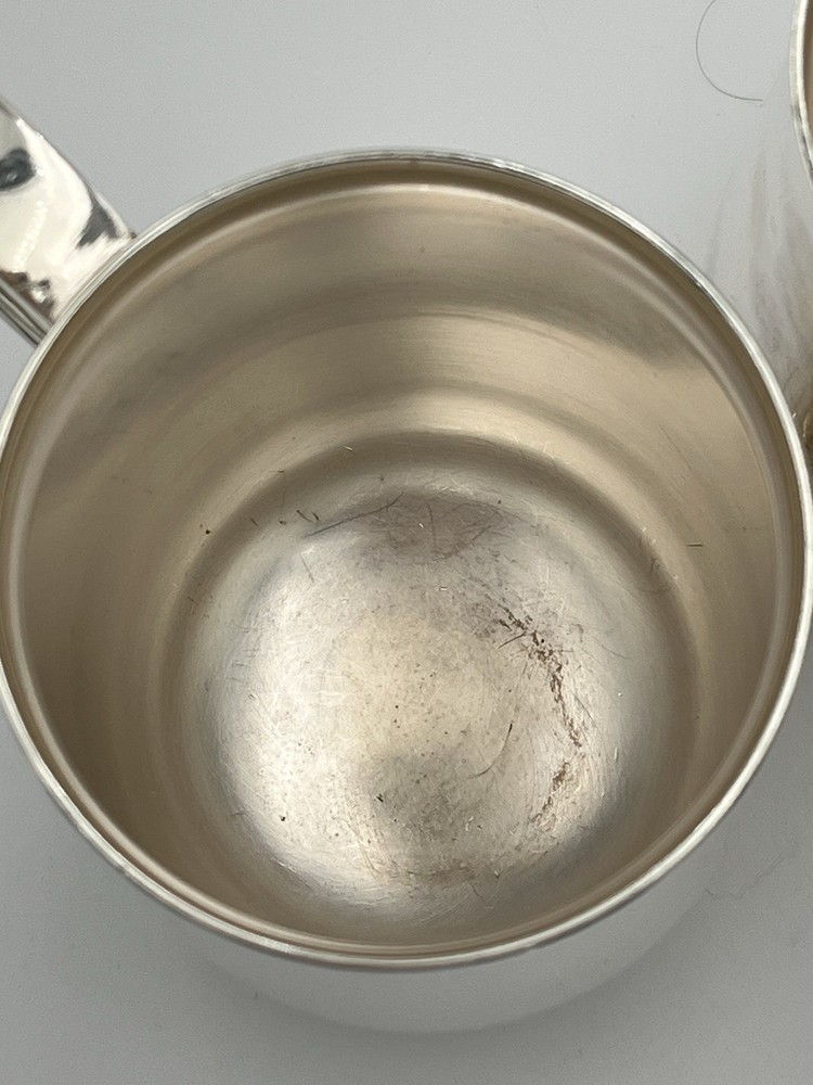 Pair Mappin & Webb Silverplate Tankards Georgian Style 5” English Barware Mugs