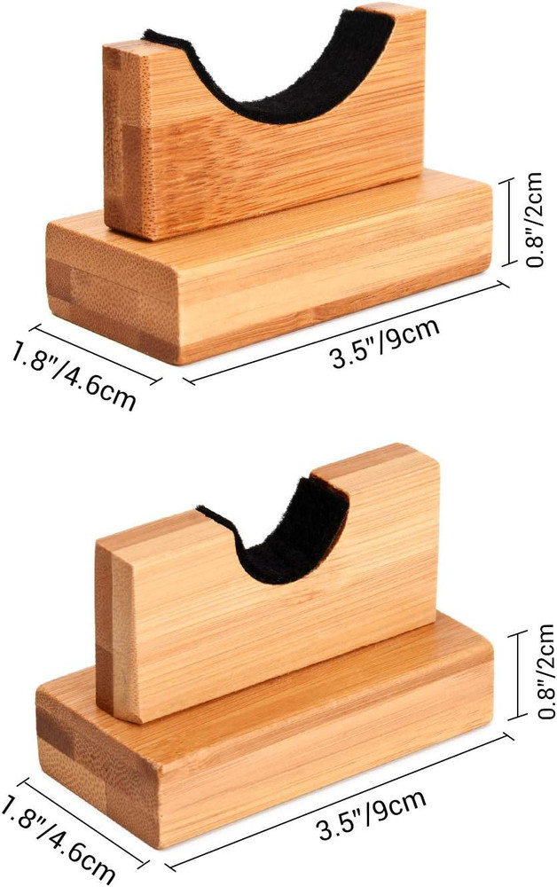2Pc Baseball Bat Display Case Sturdy Durable Wooden Stand Holder Horizontal Rack
