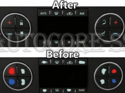 2PC Replacement Repair AC Dash Button Kit Decal Stickers For Chevrolet GMC Tahoe
