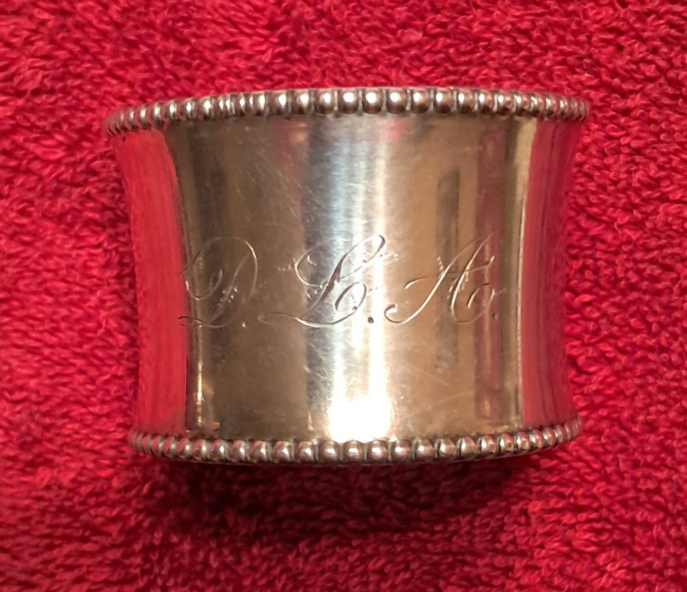 Gorham Sterling Silver Napkin Ring 1869 Monogrammed DLA