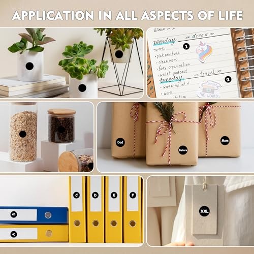 3/4" Colored Dot Stickers Round Labels, 4 Rolls 3/4" 4 Rolls-4000PCS Black