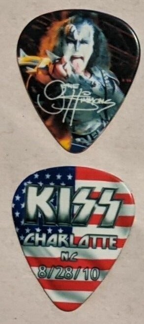 KISS 8-28-2010 CHARLOTTE NC  Hottest Show On Earth Guitar Pick CITY PICK