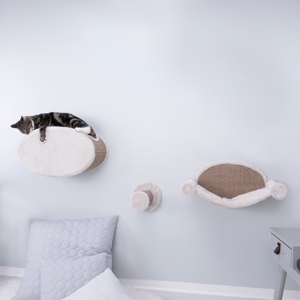 Liam Multi-Level Wall Mounted Cat Perch-Lounge Set, Brown