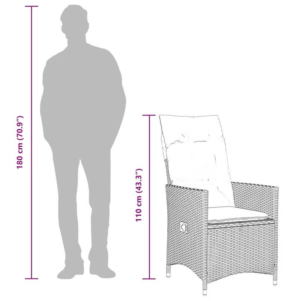 Reclining Garden Chair Grey