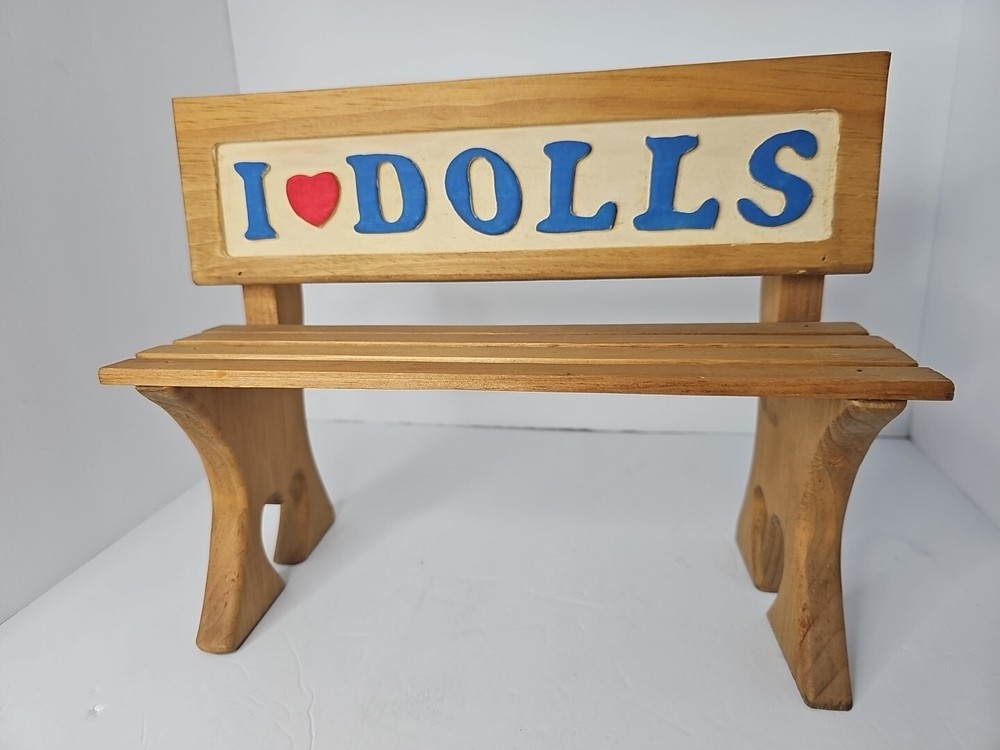 Handcrafted "I HEART DOLLS" Decorative Bench