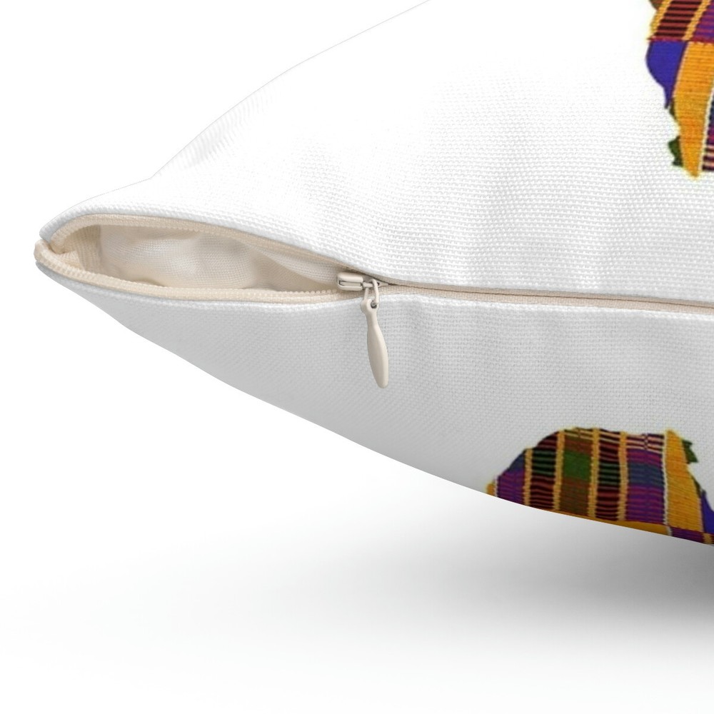 African Map Kente Print Spun Polyester Square Pillow