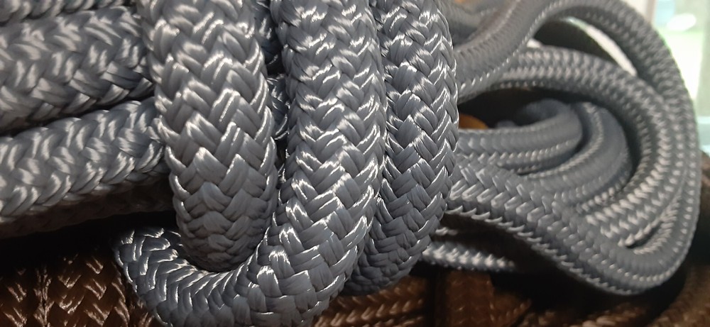 9/16 x 69 ft. Double Braid-Yacht Braid Polyester Rope. Charcoal