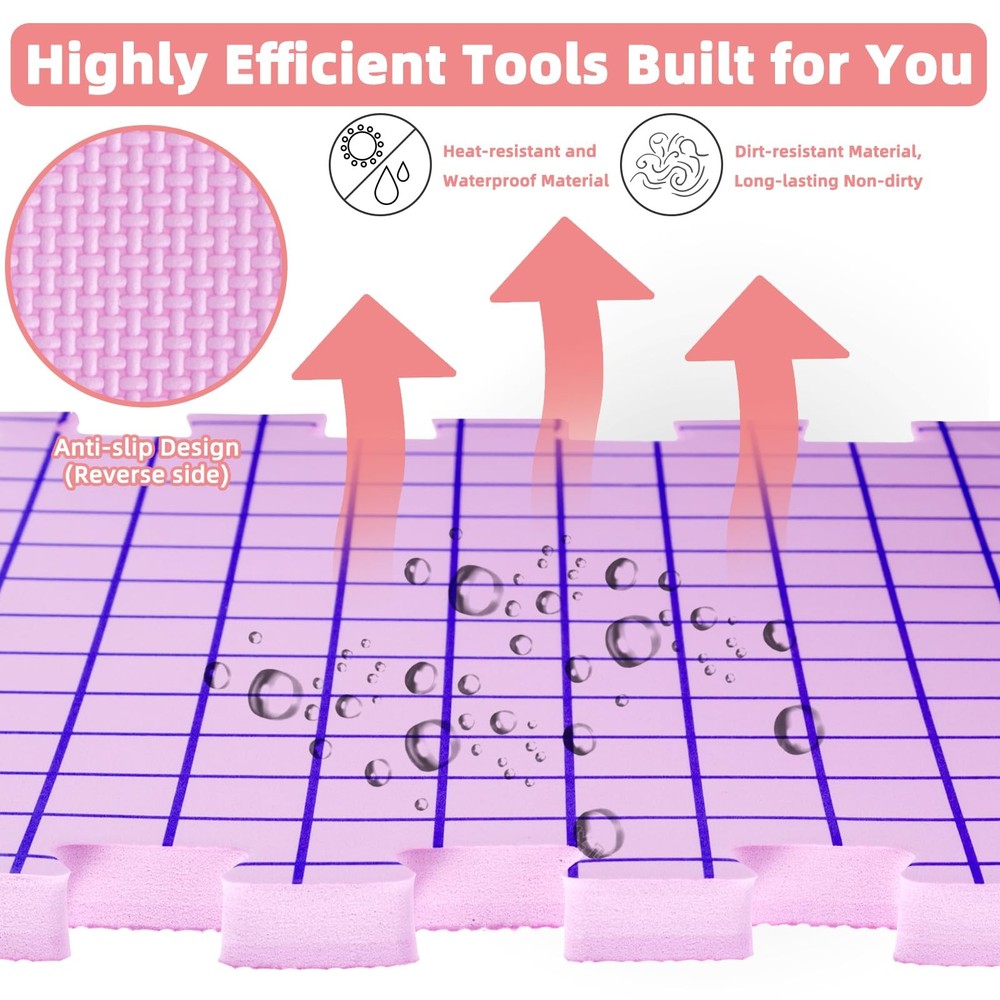 Knitting Blocking Mats and Pins, Interlocking Blocking Boards for Crochet Pro...