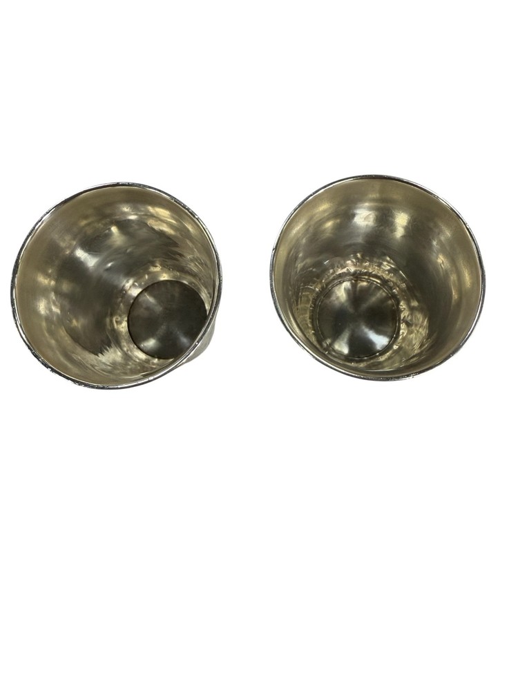 ANTIQUE RUSSIAN KIDDUSH CUPS PAIR SILVER 84 RUSSIAN