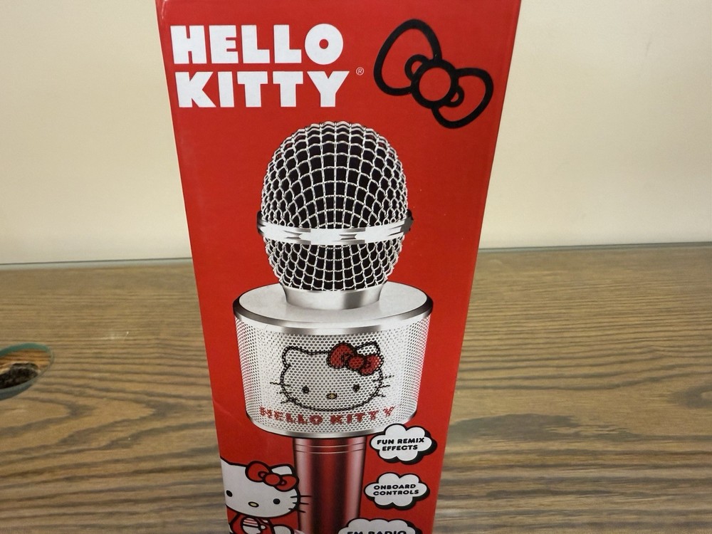 Hello Kitty Bluetooth Karaoke Microphone & Wireless Speaker USB Charging Red