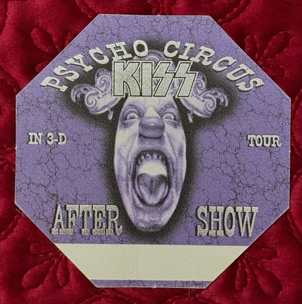 KISS PSYCHO CIRCUS IN 3-D PURPLE AFTER SHOW CONCERT TOUR PASS NEAR MINT & UNUSED