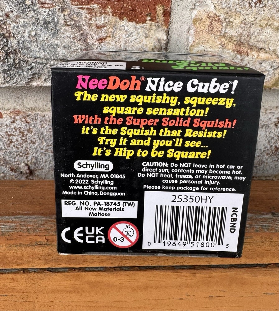 Nee Doh Nice Cube Super Solid Squish! - Blue Purple Pink - Brand New w Display!