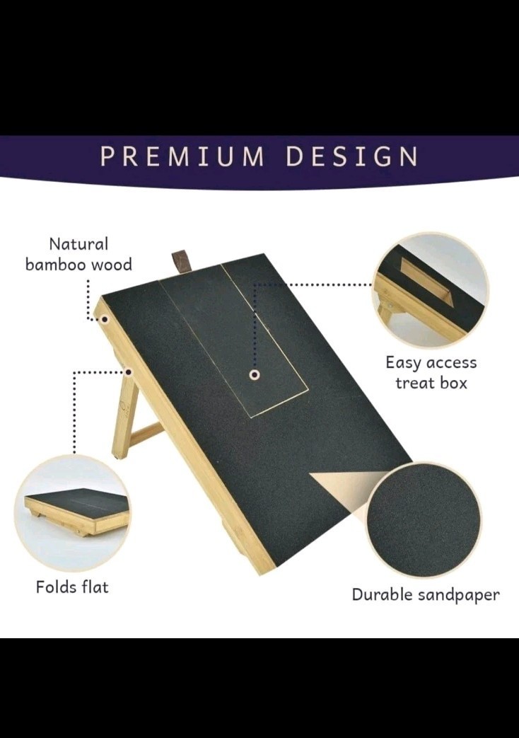 Dog Nail Scratch Board-Scratch Pad w/ Treat Box-Nail File New