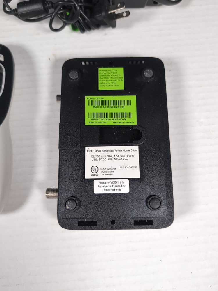 Direct TV C51-100 Mini Receiver Plus Remote And Power Supply