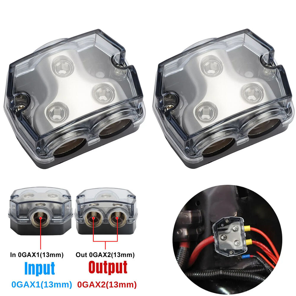 2pcs 0 Gauge Input 0 Gauge Output Distribution Block for Amplifiers