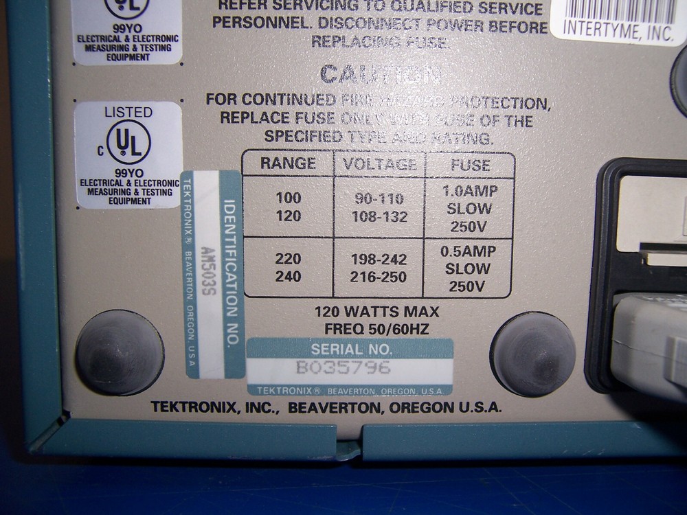 11060 TEKTRONIX TM502A CURRENT PROBE AMPLIFIER W/ A6302 PROBE