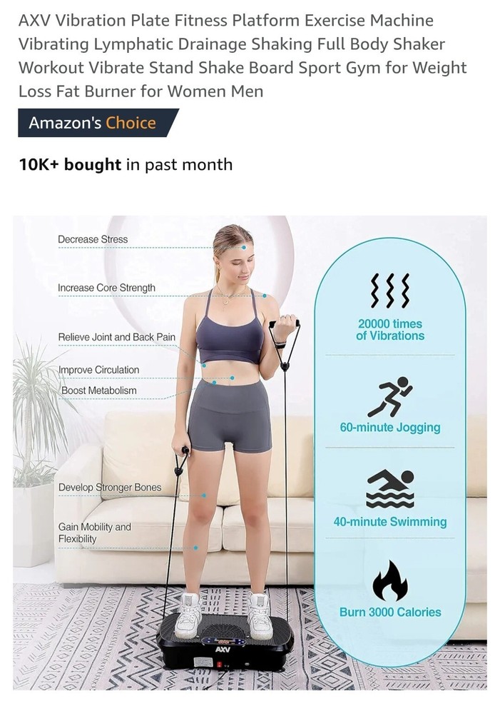 AXV Vibration Plate Exercise Machine Whole Body Workout