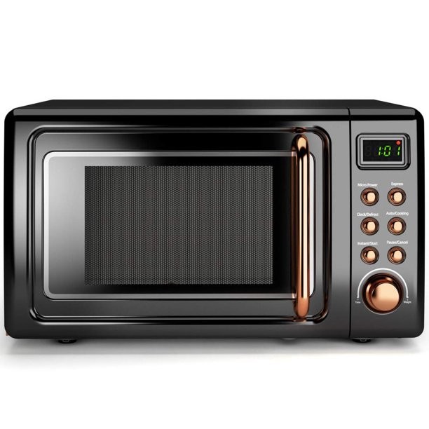 Costway EP23853GD 0.7Cu.ft Retro Countertop Microwave Oven 700W LED Display